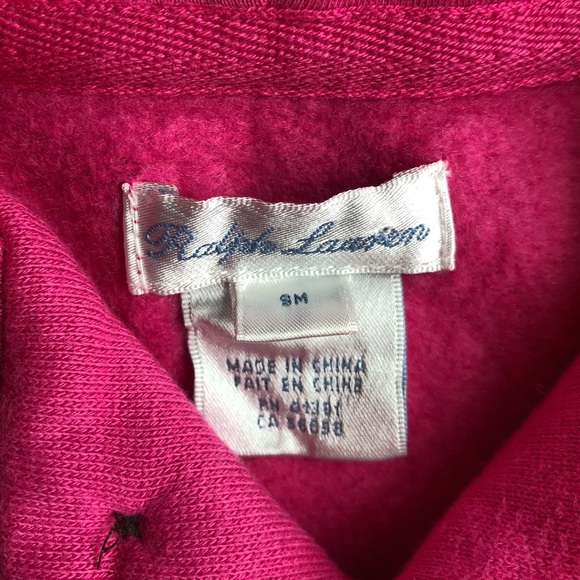 NWT Ralph Lauren Baby Girl Hooded Sweatshirt-Pink with Buttons and Peplum Bottom - Picture 4 of 6